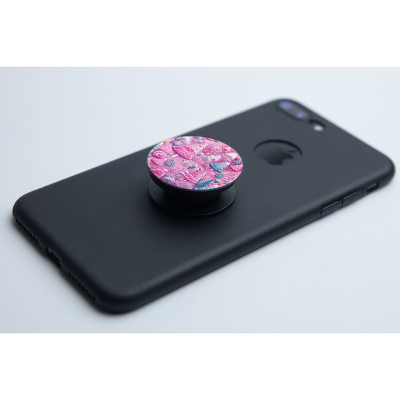 PopSockets Pink Christmas Trees Pattern for Phone Women Swappable Base PopGrip - Picture 2 of 13